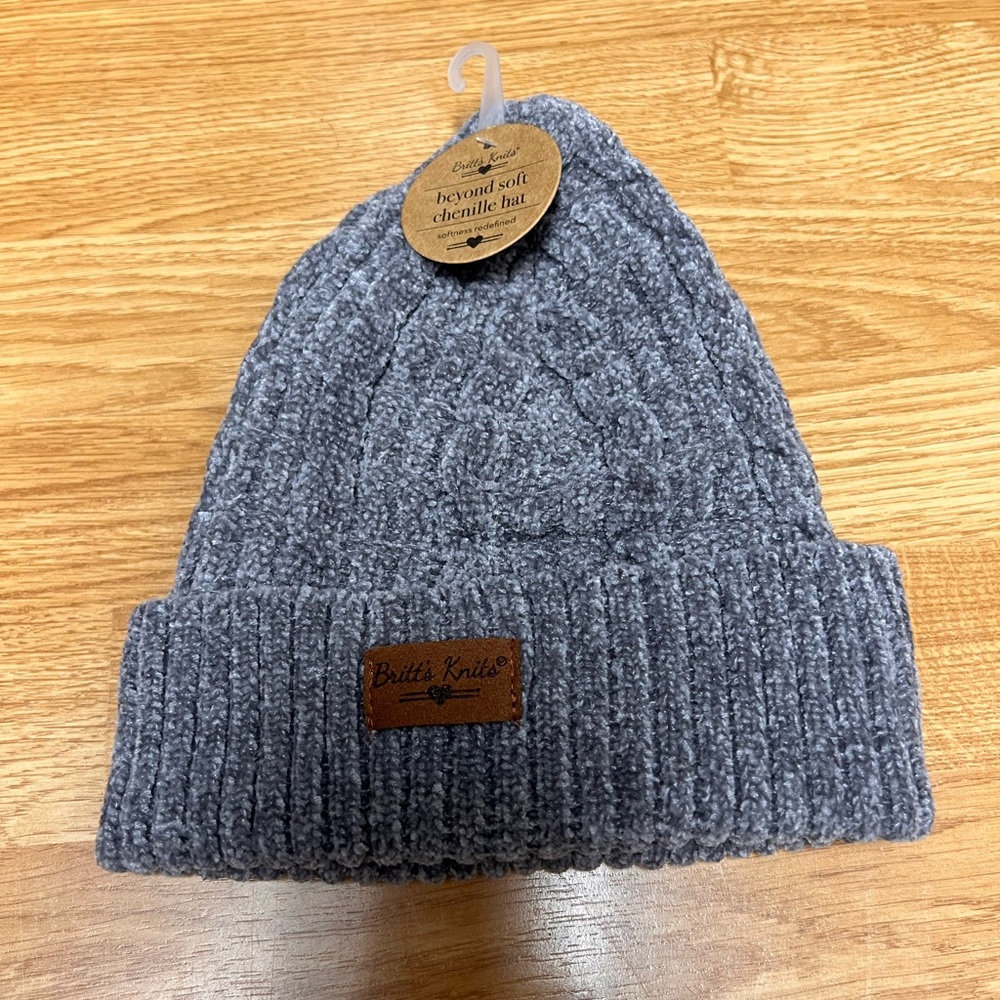Soft Gray Chenille Hat